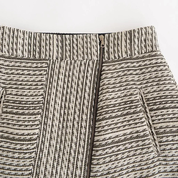 Judith & Charles Black and Cream 68% Linen Mini Skirt Size 6 - Picture 11 of 12